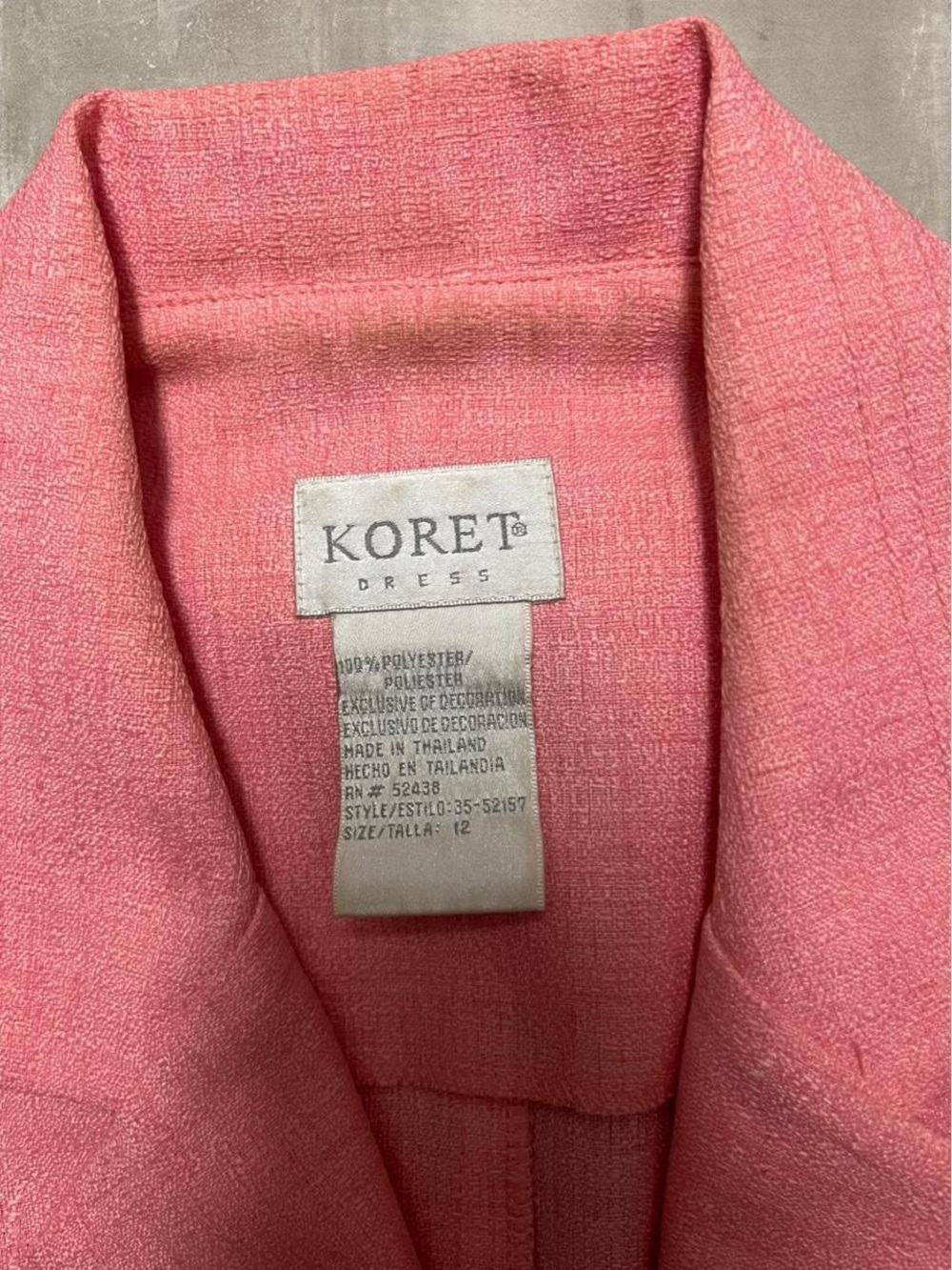 Koret Pink Structured Button Front Blazer Jacket Size 12 Vintage - Picture 3 of 7